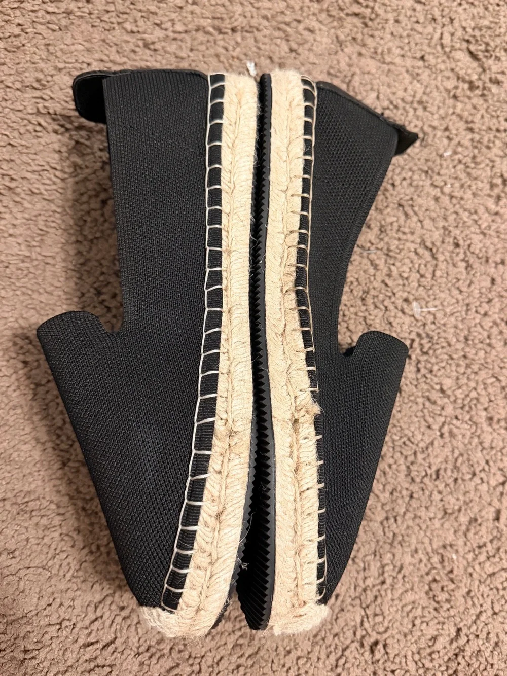 DKNY Black Espadrille Slip-On Flats | Women’s Size 8.5 | NWOT